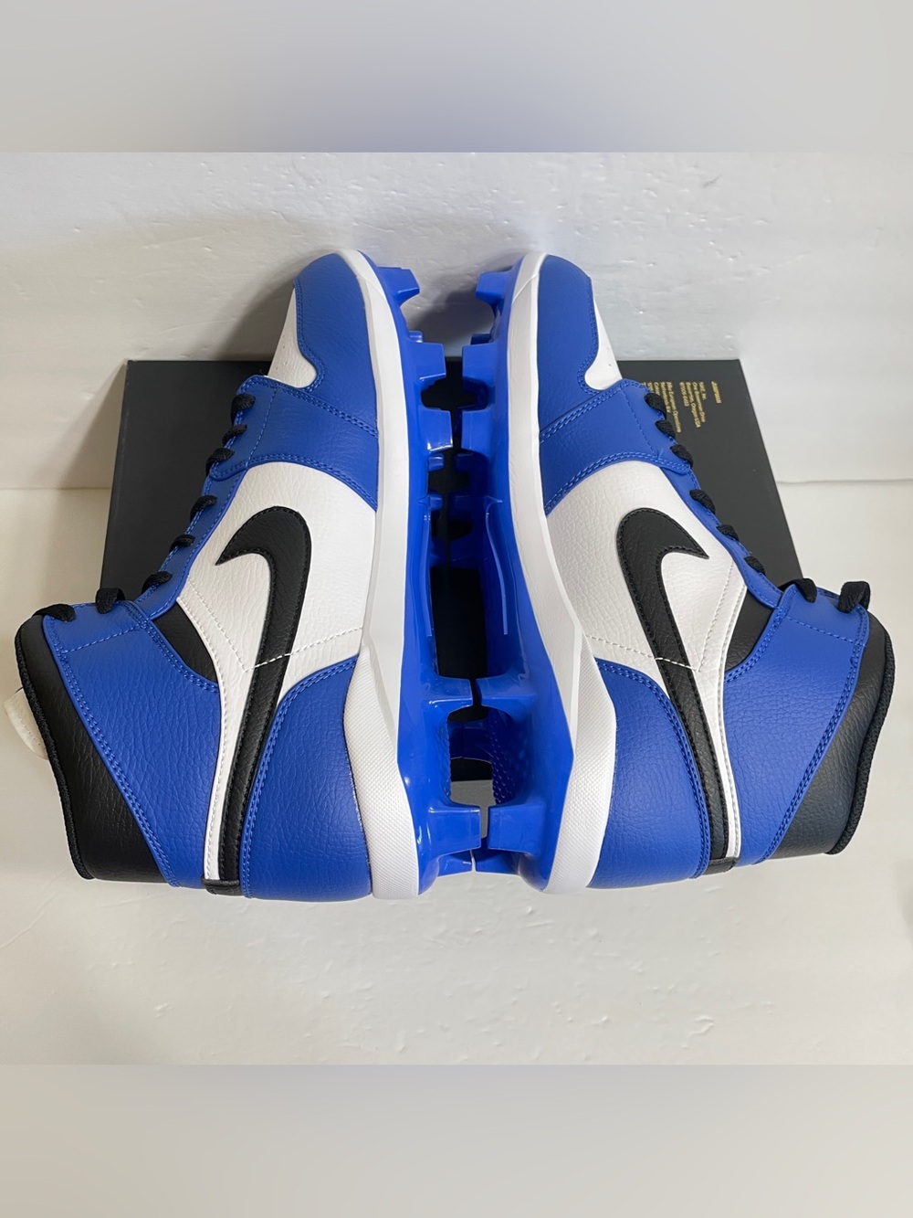 Jordan 1 Retro High MCS Baseball Cleats Sizes 12, 14 & 15 Game Royal AV5354-411 - Picture 4 of 6